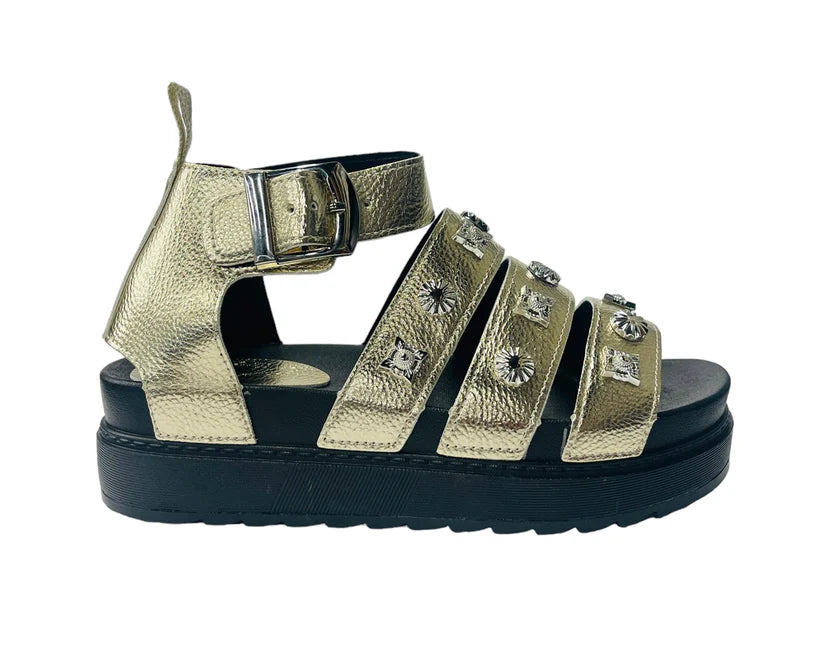 Women's Faux Leather Chunky Sole Gladiator Sandals
