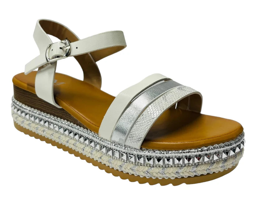 Women's Ankle Strap Faux Leather Wedge Sandals