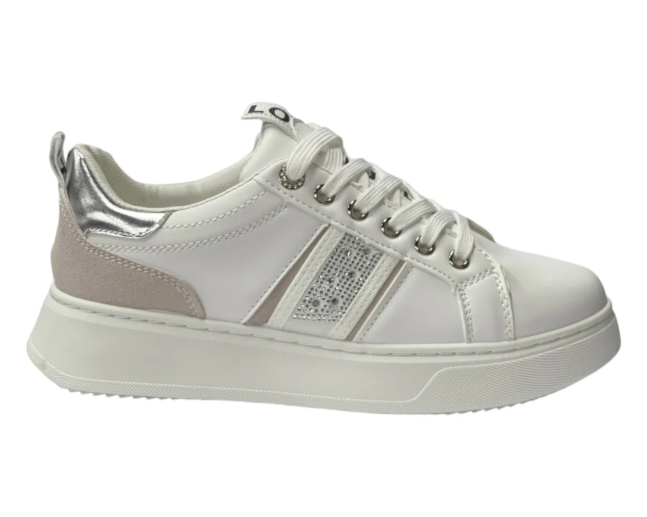 Women's  Faux Leather Rhinestone Lace Up Trainers