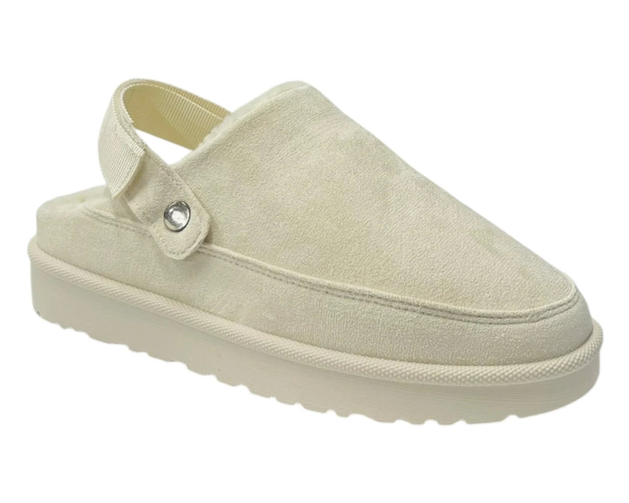Women'sFaux Fur Lined Strap Flat Shoes