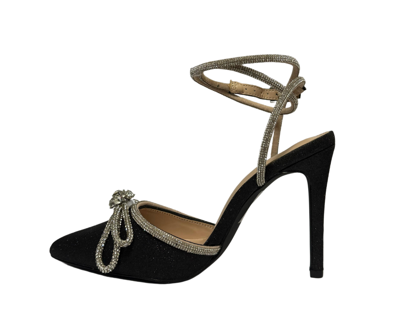 Women's Rhinestone Decor Ankle Strap Court Shoes