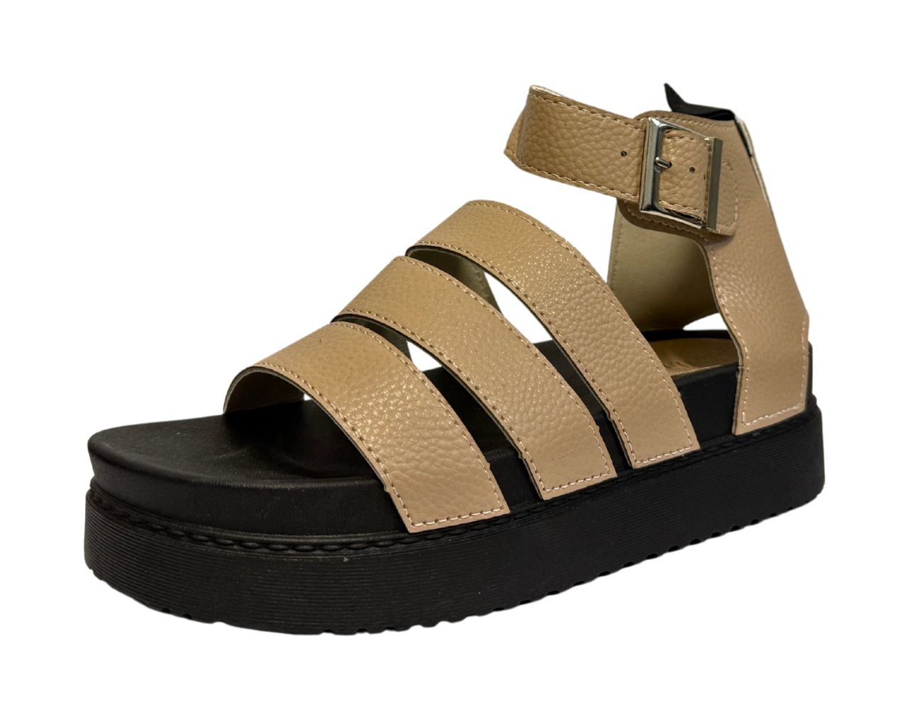 Women's Faux Leather Chunky Sole Gladiator Sandals