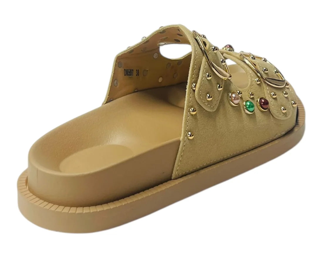 Women's Wide Strap Padded Mules Sandals