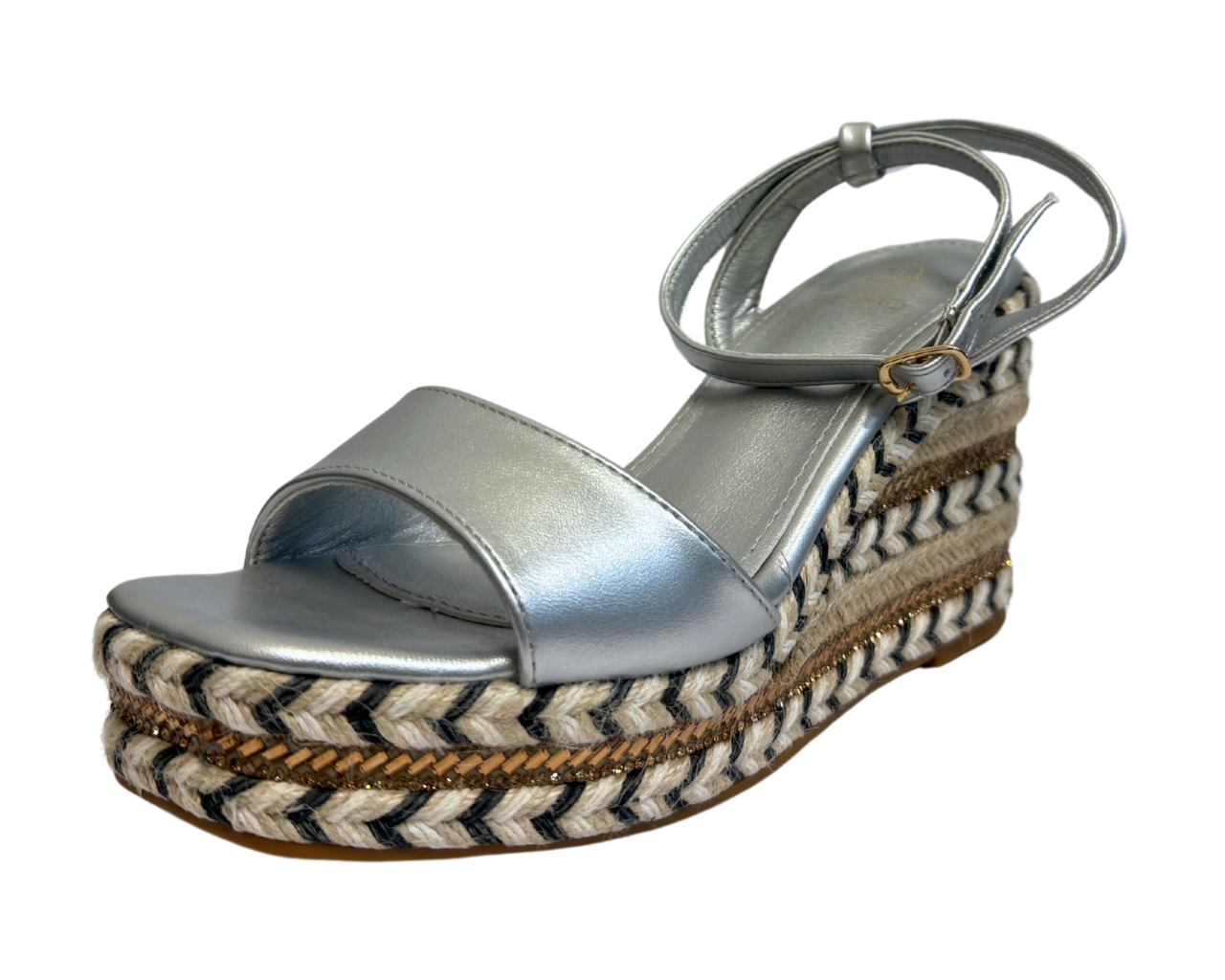 Women's Faux Leather Ankle Strap Wedge Sandals
