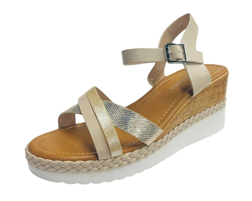 Women's Light Weight Wedge Heel Ankle Strap Sandals