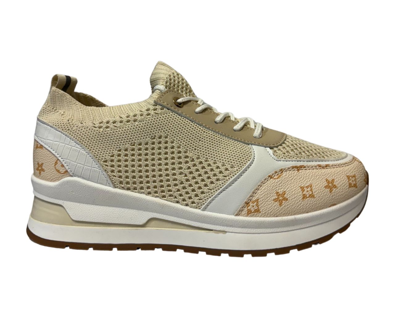 Women's Platform Casual Faux Leather Lace Up Trainers