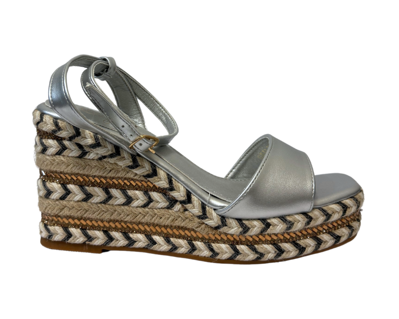 Women's Faux Leather Ankle Strap Wedge Sandals