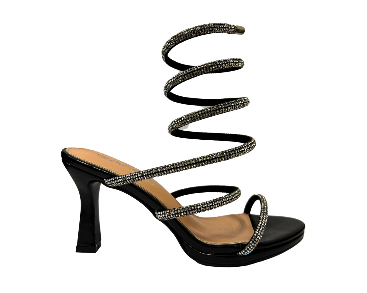 Women's Diamante Snake Anklet High Heel Shoes
