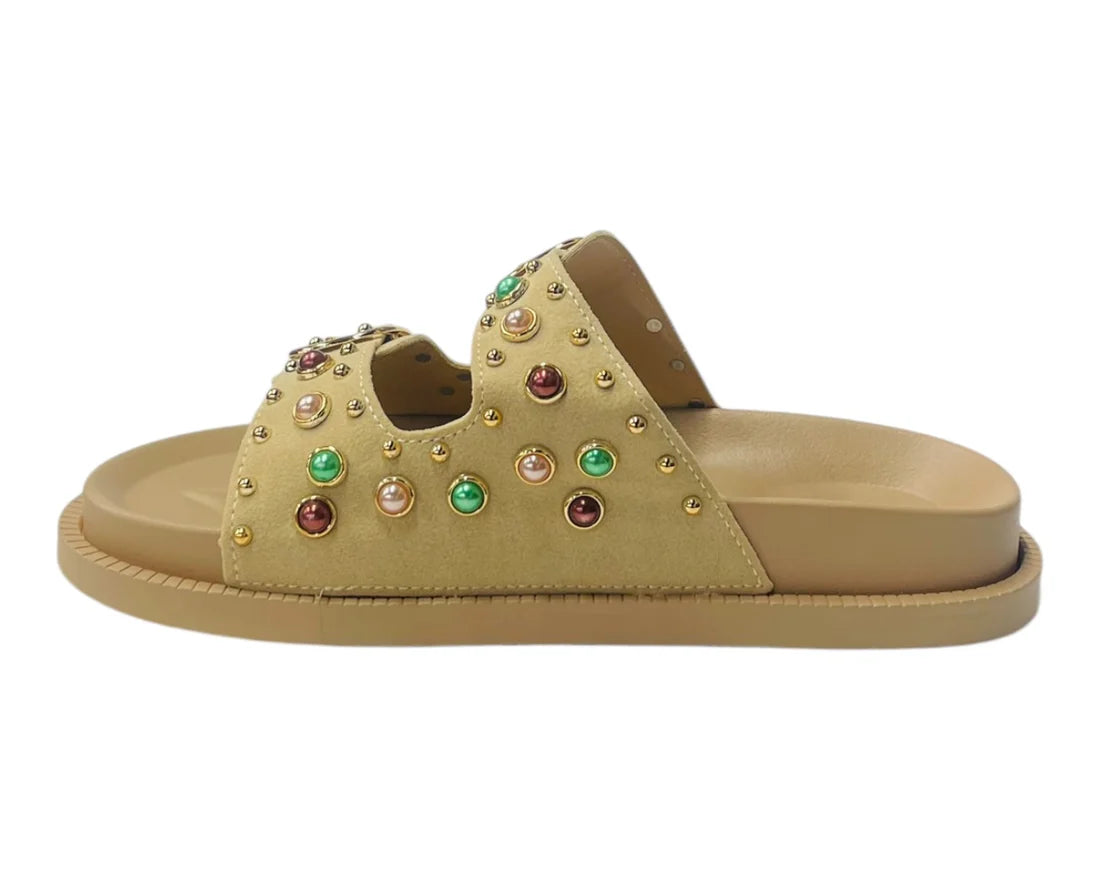 Women's Wide Strap Padded Mules Sandals