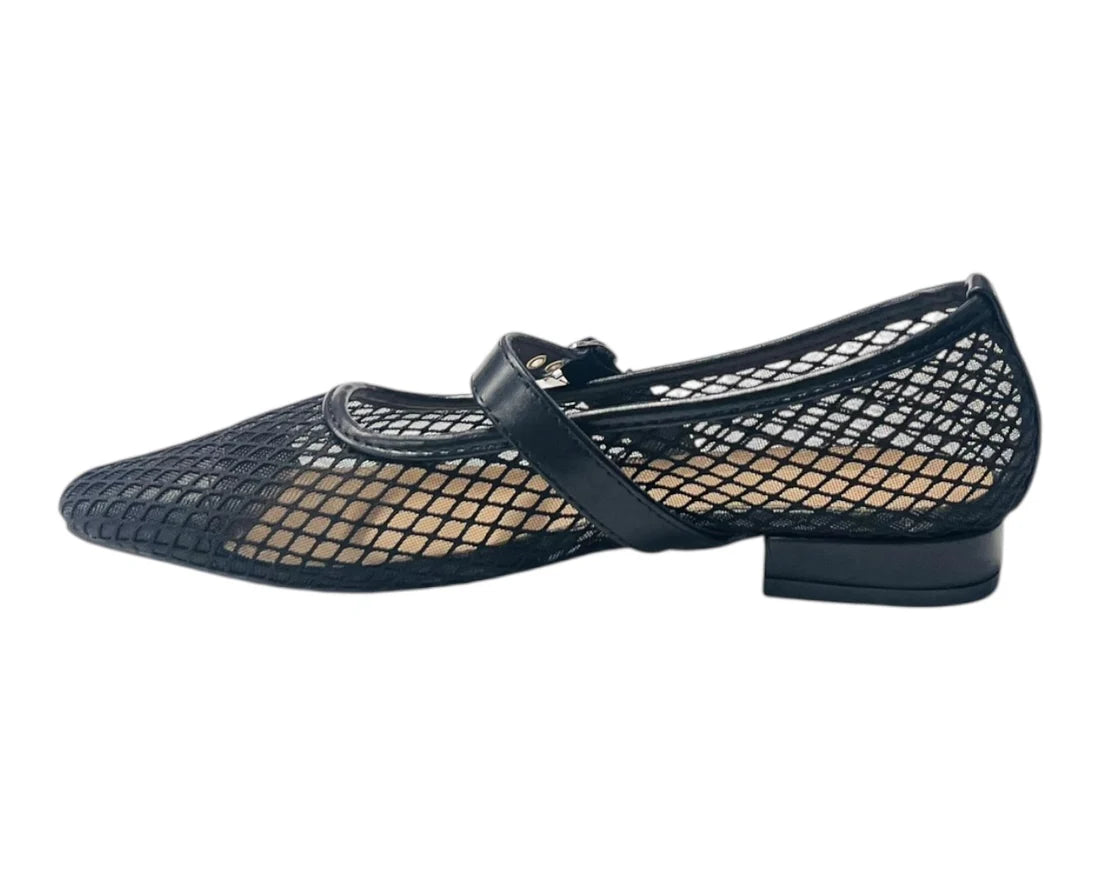 Women's Woven Mesh Mary Jane Flat Shoes