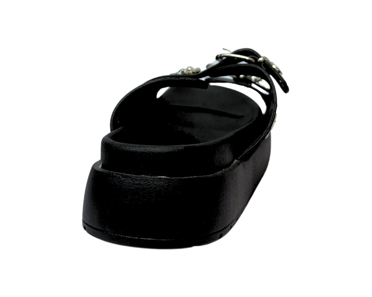 Women's Faux Leather Flat Studded Sliders