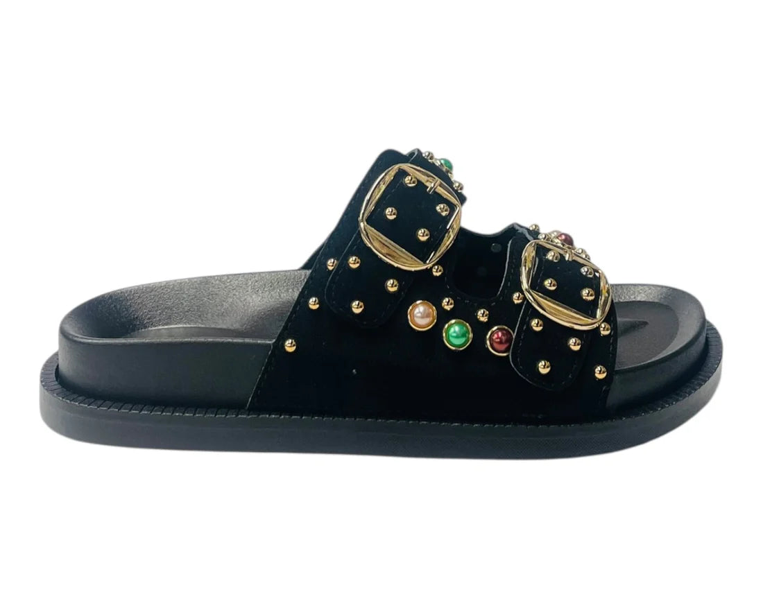 Women's Wide Strap Padded Mules Sandals