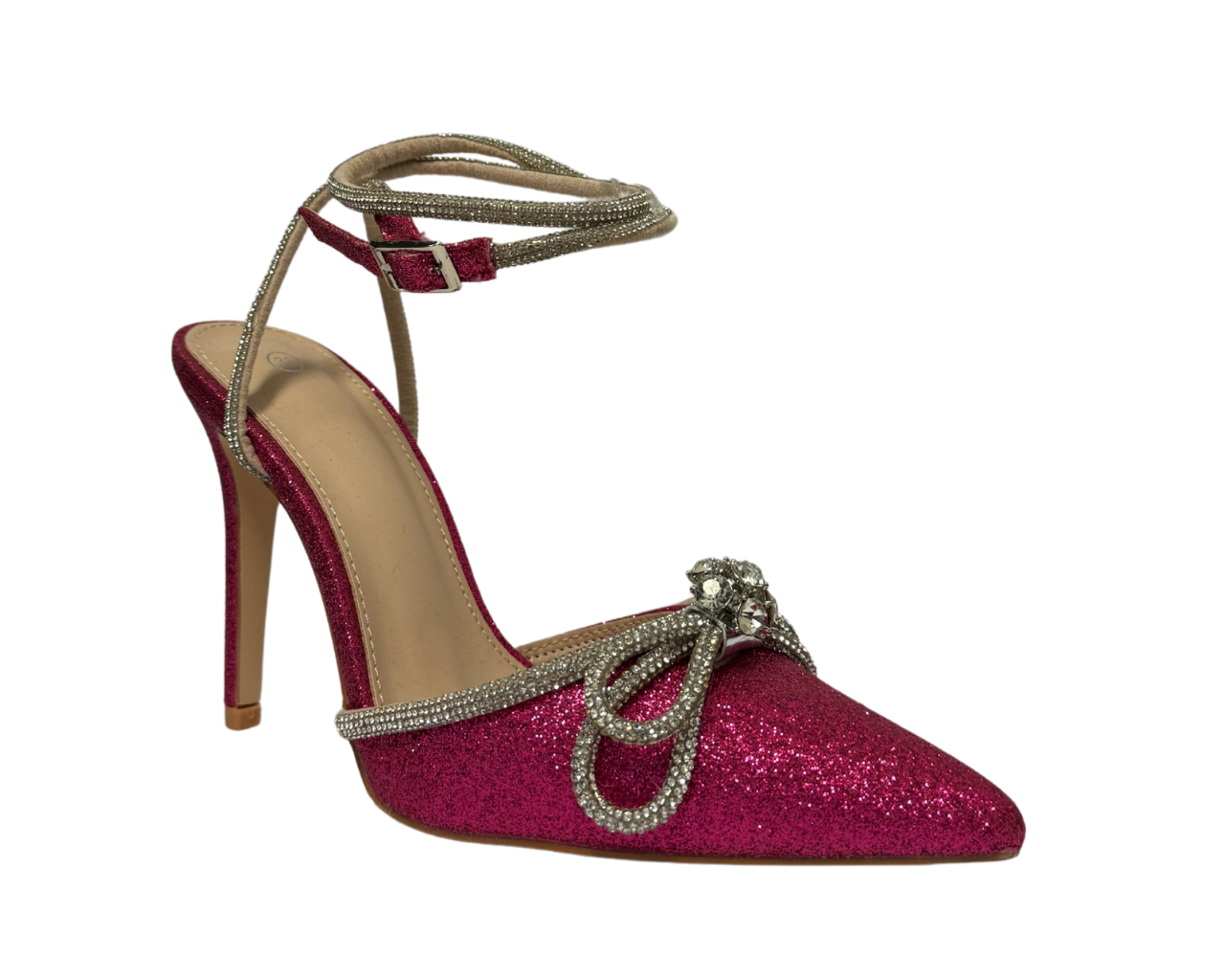 Women's Rhinestone Decor Ankle Strap Court Shoes