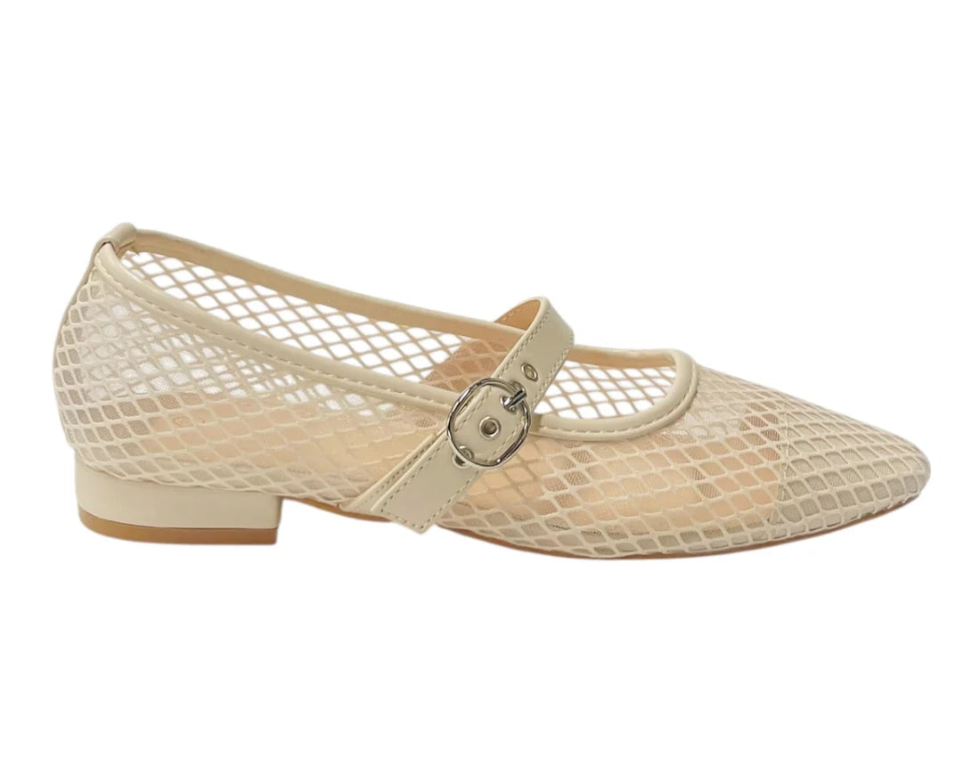 Women's Woven Mesh Mary Jane Flat Shoes