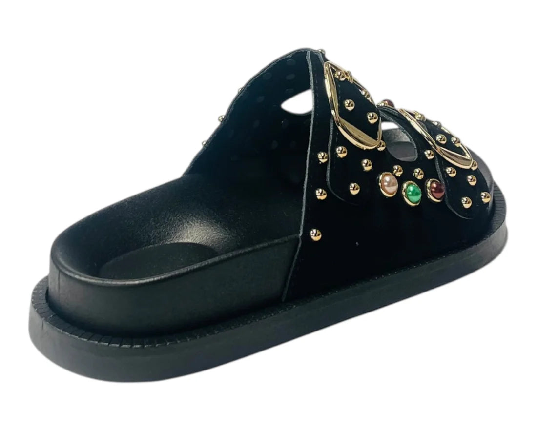 Women's Wide Strap Padded Mules Sandals