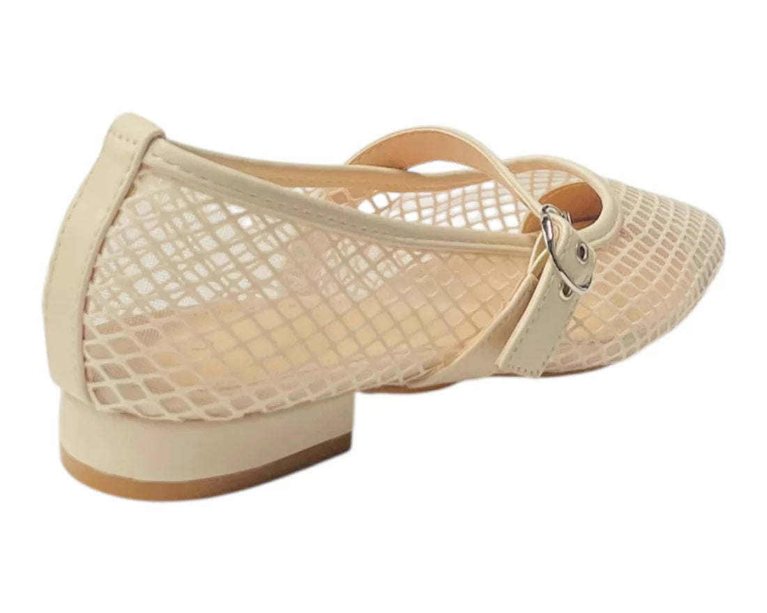 Women's Woven Mesh Mary Jane Flat Shoes