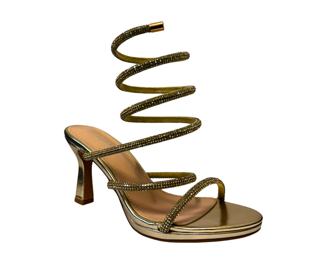 Women's Diamante Snake Anklet High Heel Shoes
