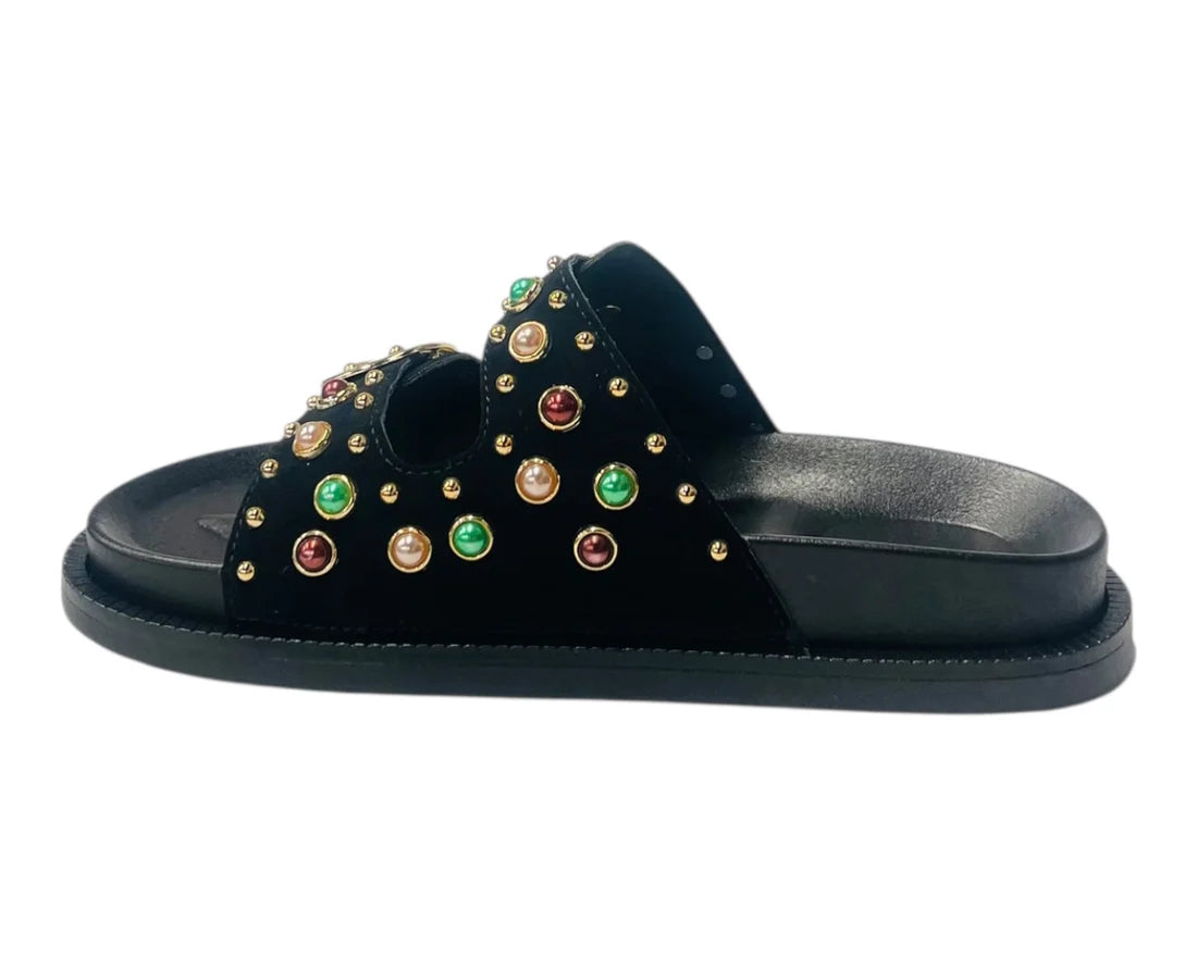 Women's Wide Strap Padded Mules Sandals