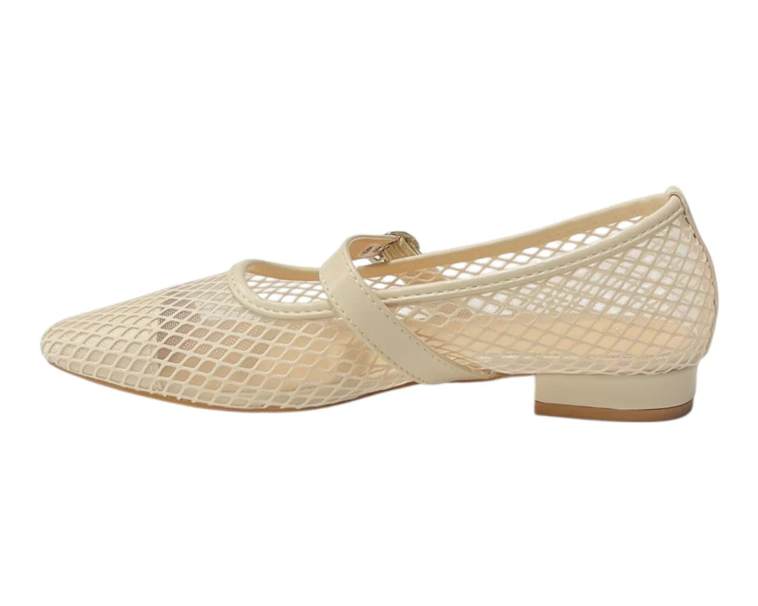 Women's Woven Mesh Mary Jane Flat Shoes