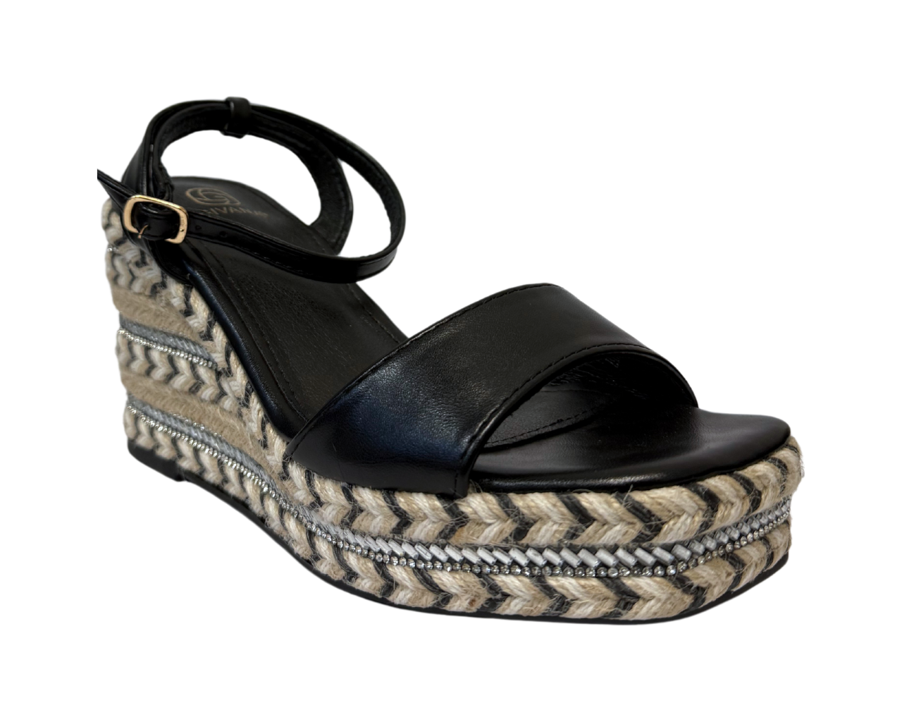 Women's Faux Leather Ankle Strap Wedge Sandals