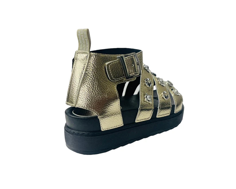 Women's Faux Leather Chunky Sole Gladiator Sandals