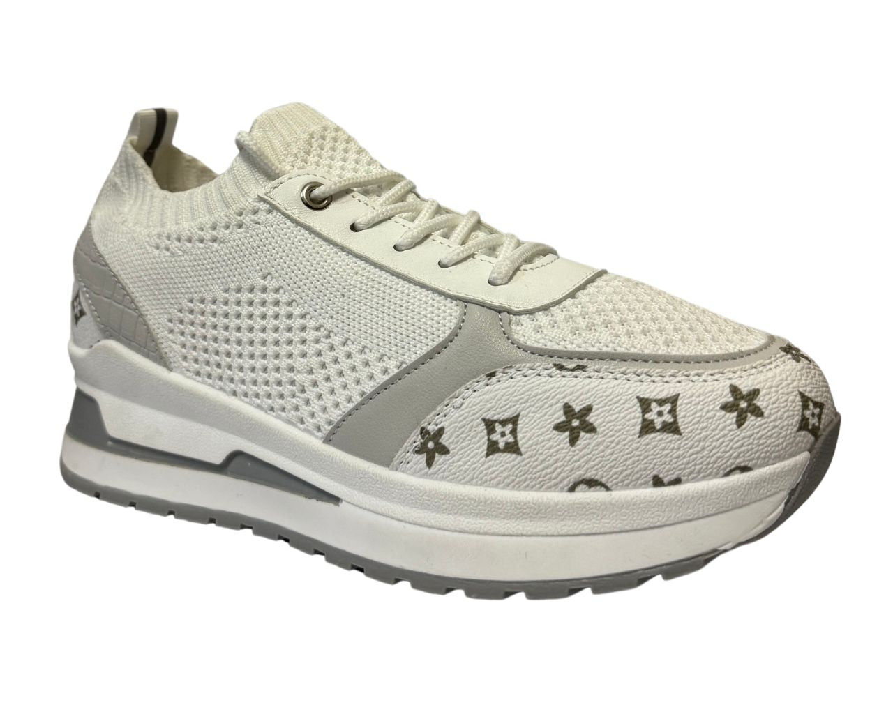 Women's Platform Casual Faux Leather Lace Up Trainers