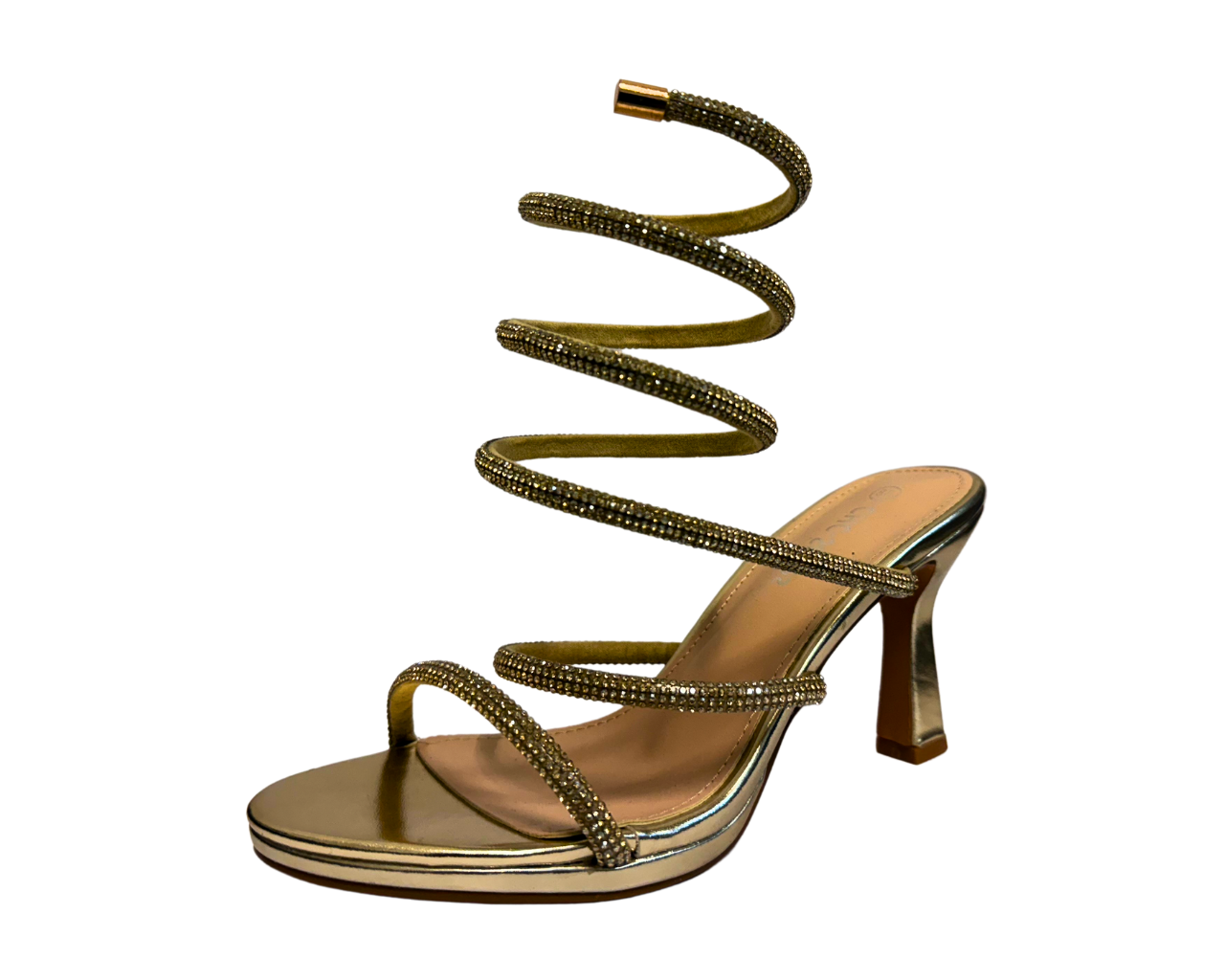 Women's Diamante Snake Anklet High Heel Shoes