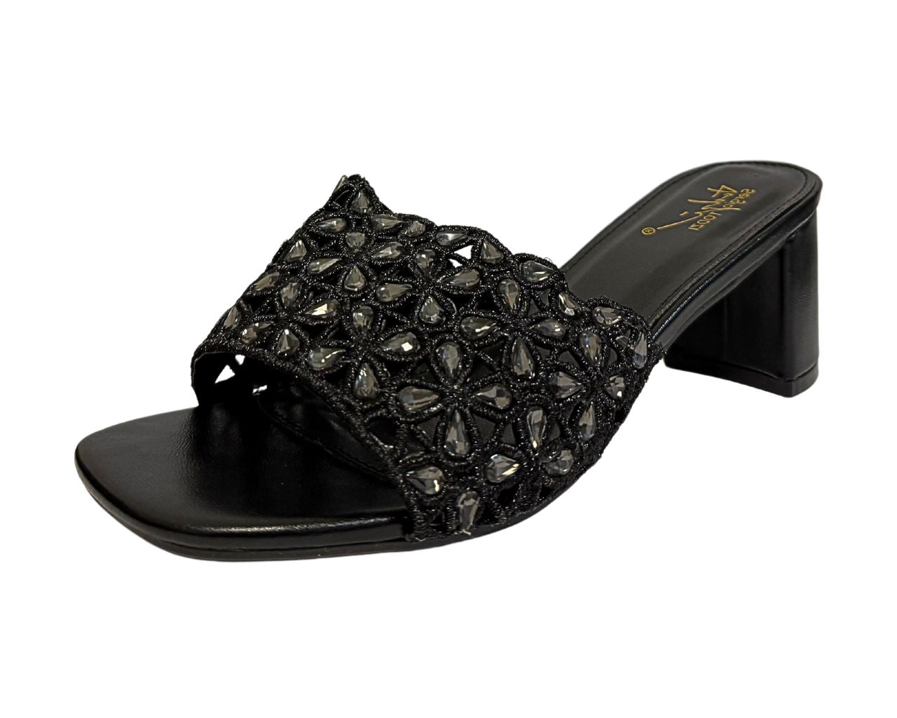 Women's ST017 Block Heel Heel Rhinestone Shoes