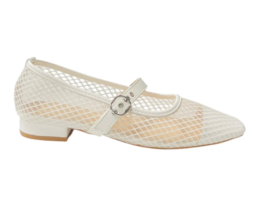 Women's Woven Mesh Mary Jane Flat Shoes