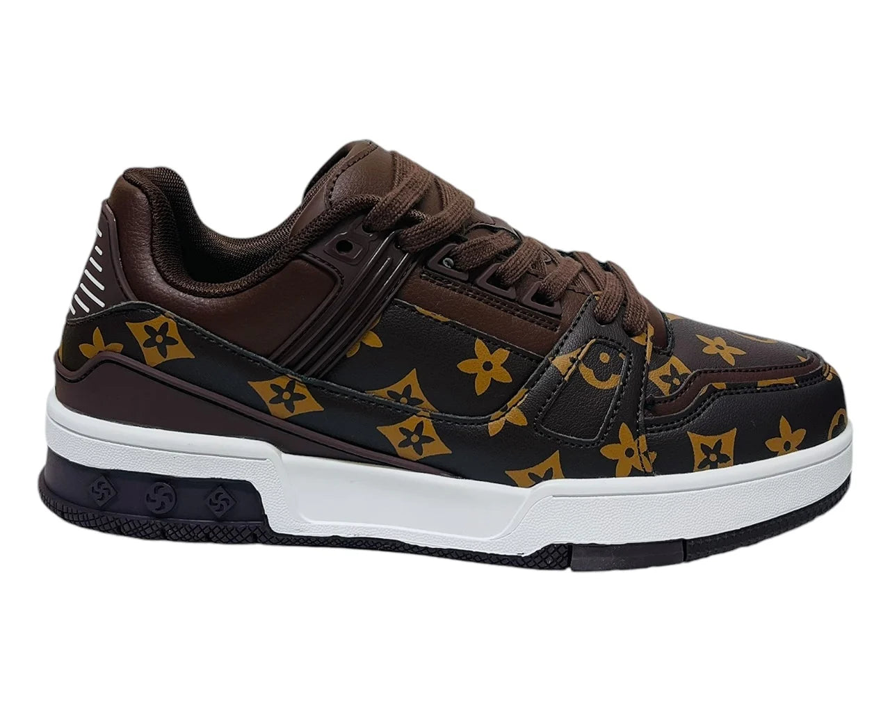 Men's Casual Faux Leather Lace Up Trainers