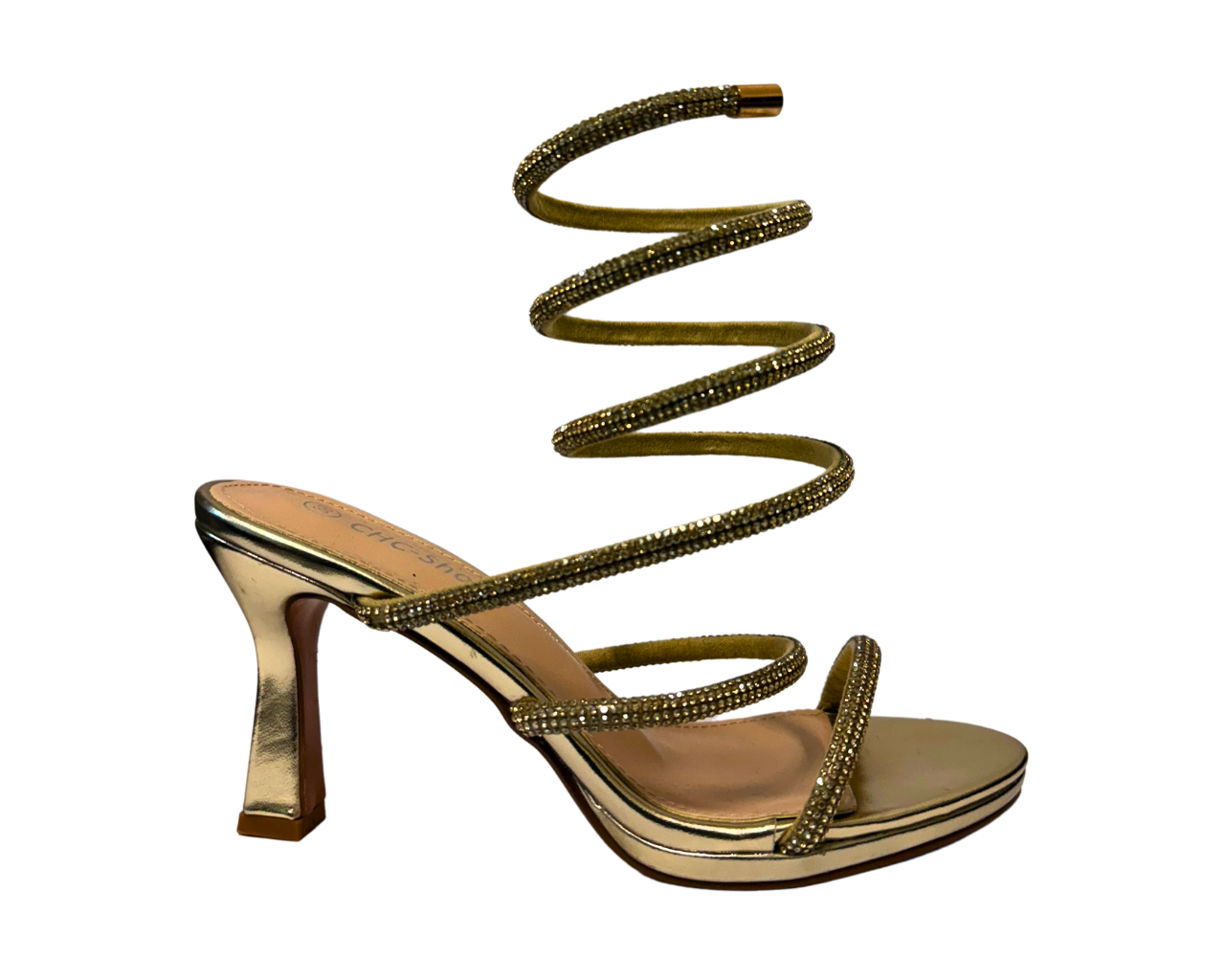 Women's Diamante Snake Anklet High Heel Shoes