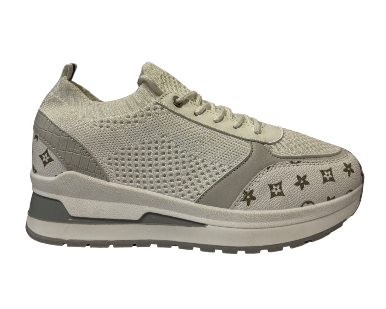 Women's Platform Casual Faux Leather Lace Up Trainers