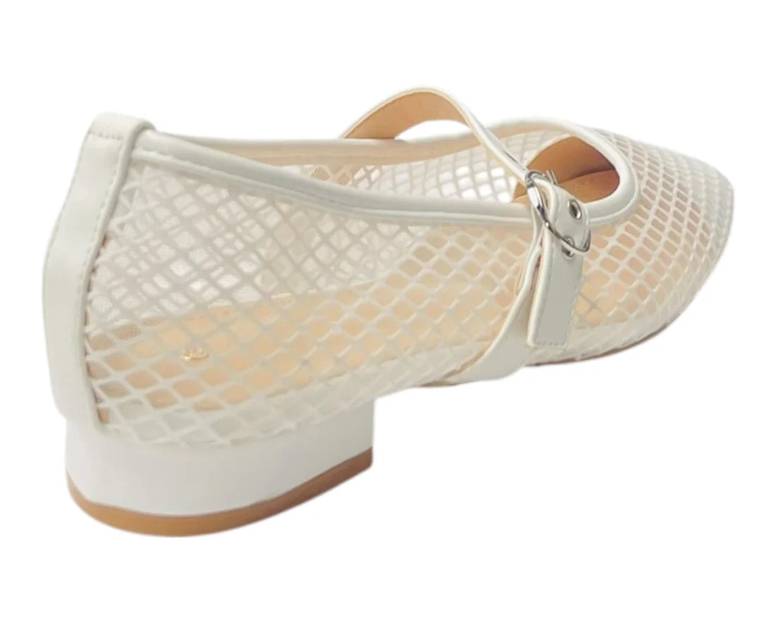 Women's Woven Mesh Mary Jane Flat Shoes