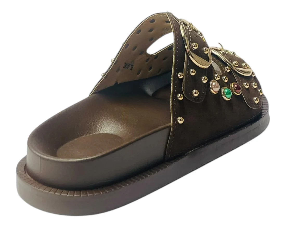 Women's Wide Strap Padded Mules Sandals