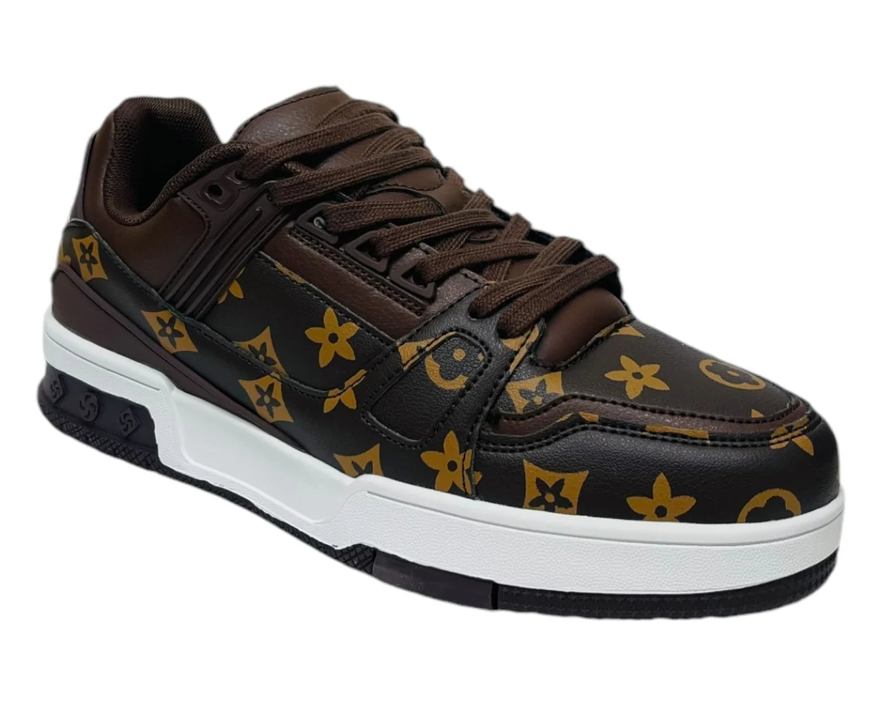 Men's Casual Faux Leather Lace Up Trainers