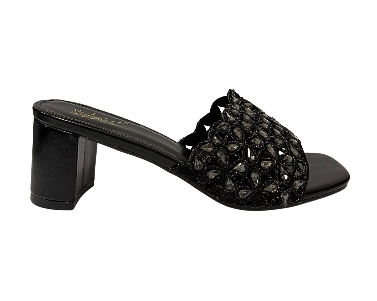 Women's ST017 Block Heel Heel Rhinestone Shoes