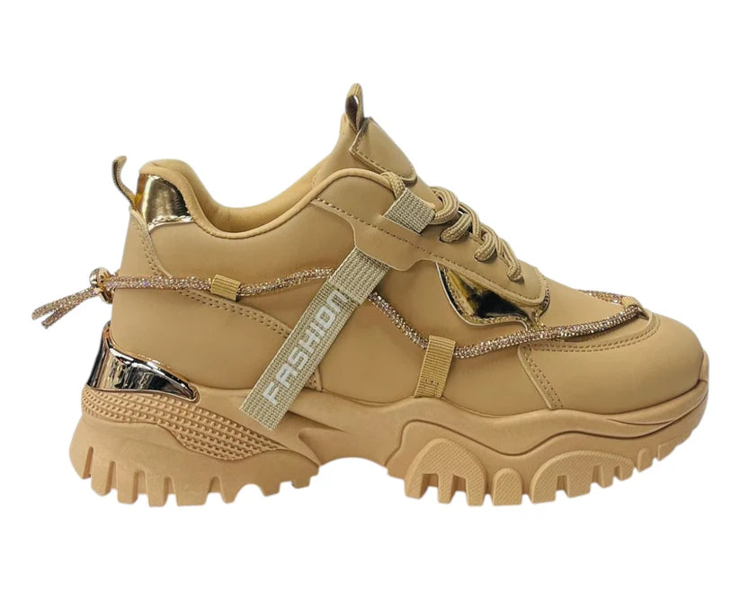 Women's Chunky Sole Lace Up Sports Trainers
