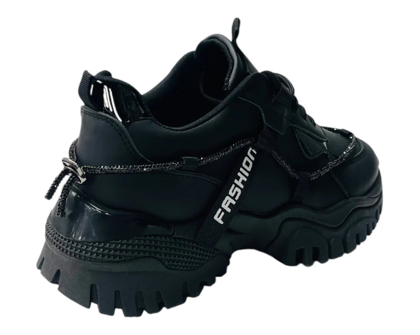 Women's Chunky Sole Lace Up Sports Trainers