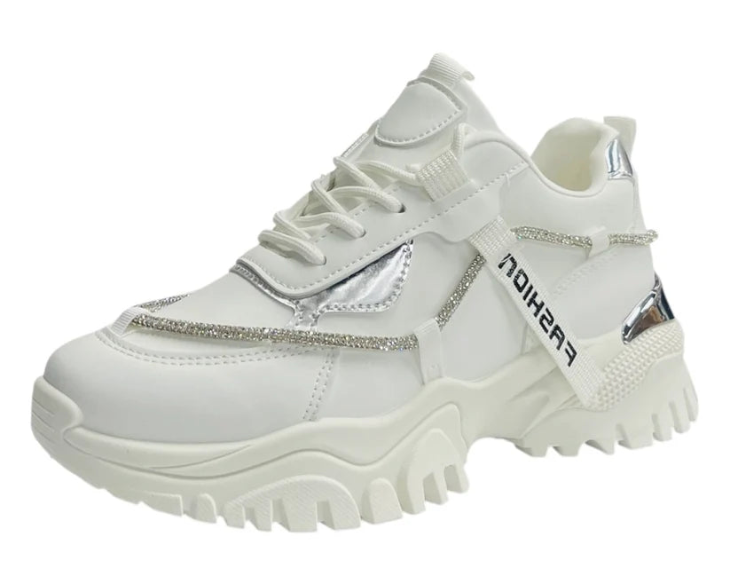 Women's Chunky Sole Lace Up Sports Trainers