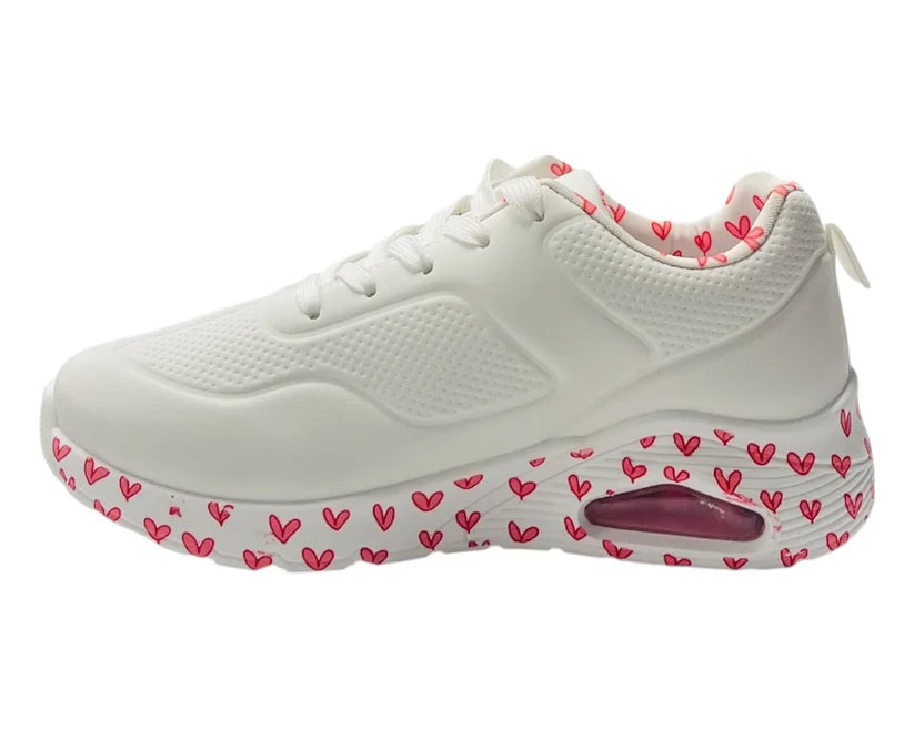 Air-Cushion Lace-Up Sneakers with Printed Design