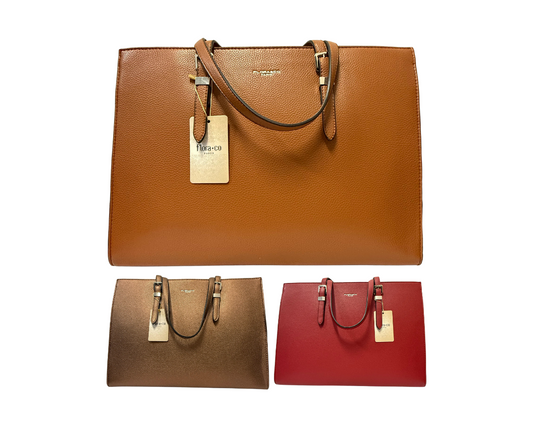 Women's Faux leather Shoulder bag with pompom and scarf