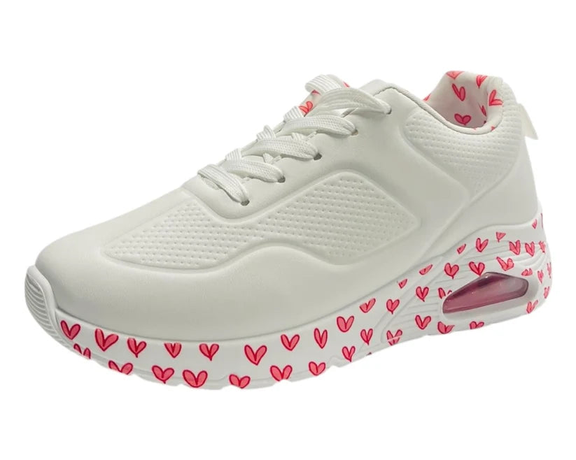 Air-Cushion Lace-Up Sneakers with Printed Design