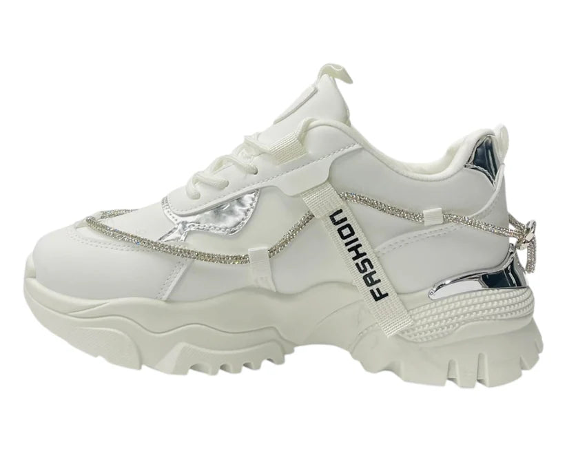Women's Chunky Sole Lace Up Sports Trainers