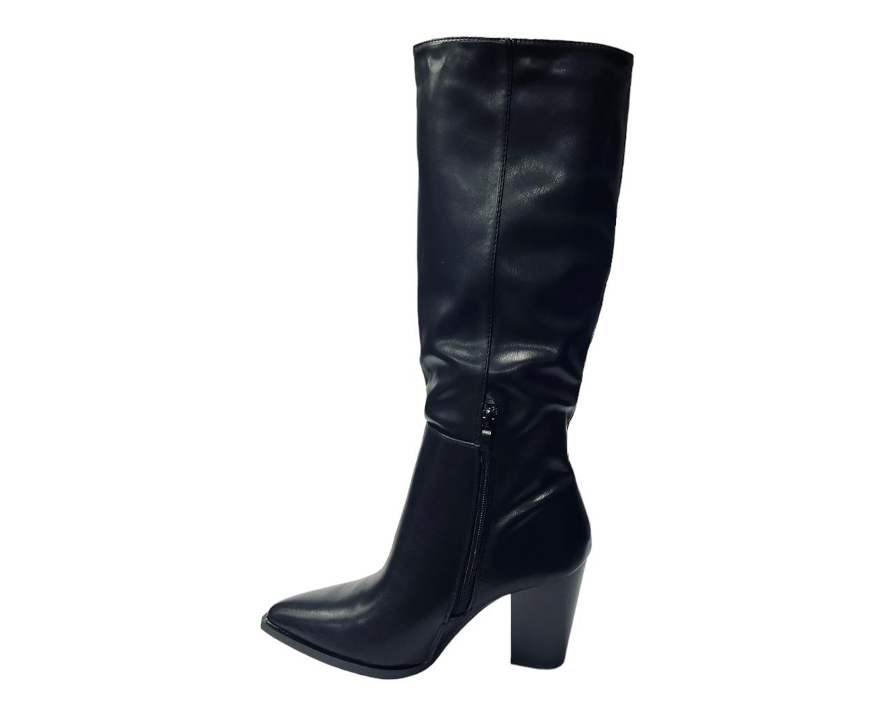 Women's Pointy Toe Knee High Boots Knight Block Heels Nightclub Shoes