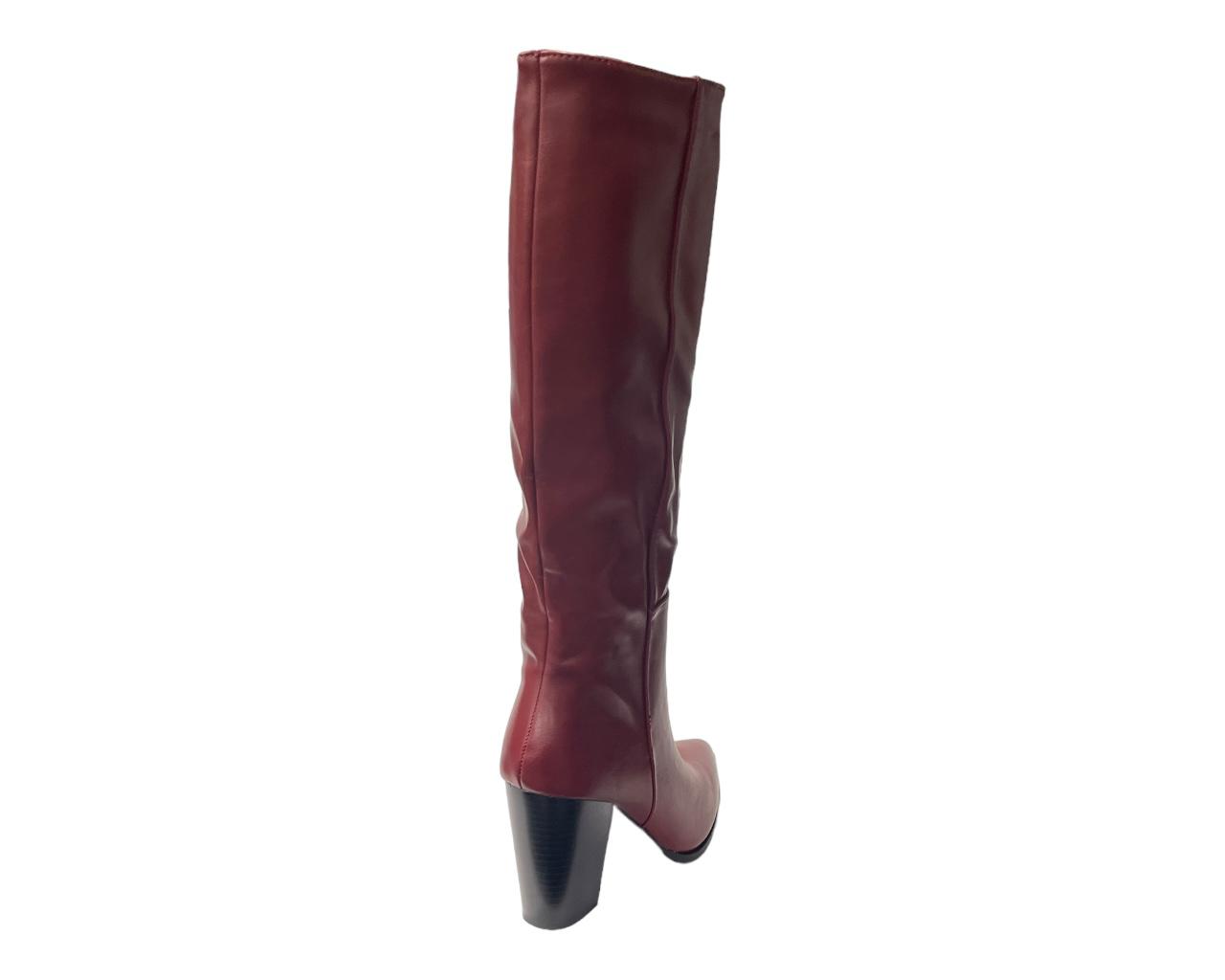 Women's Pointy Toe Knee High Boots Knight Block Heels Nightclub Shoes