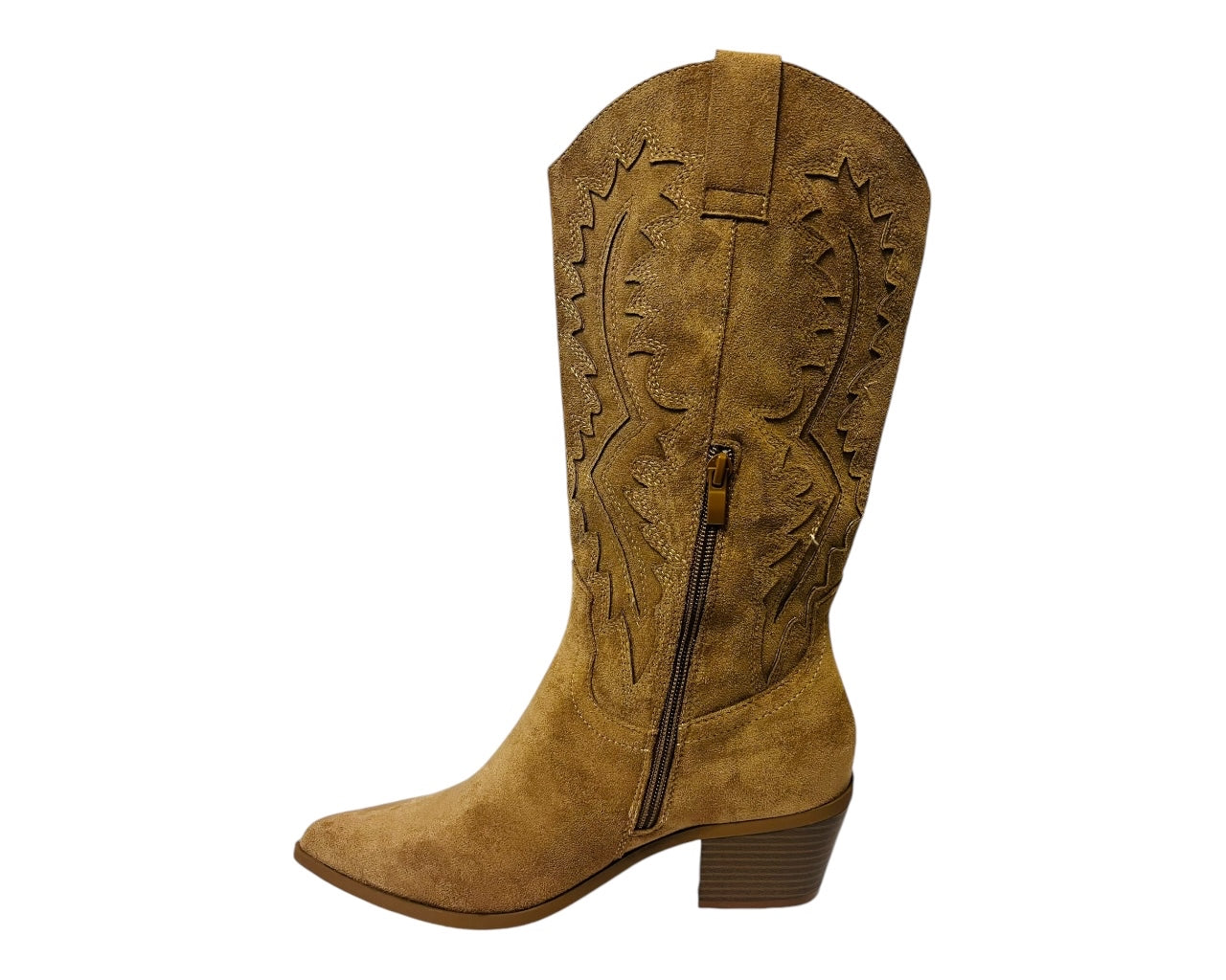 Women's Western Cowboy Embroidered Cowboy Mid Calf Boots