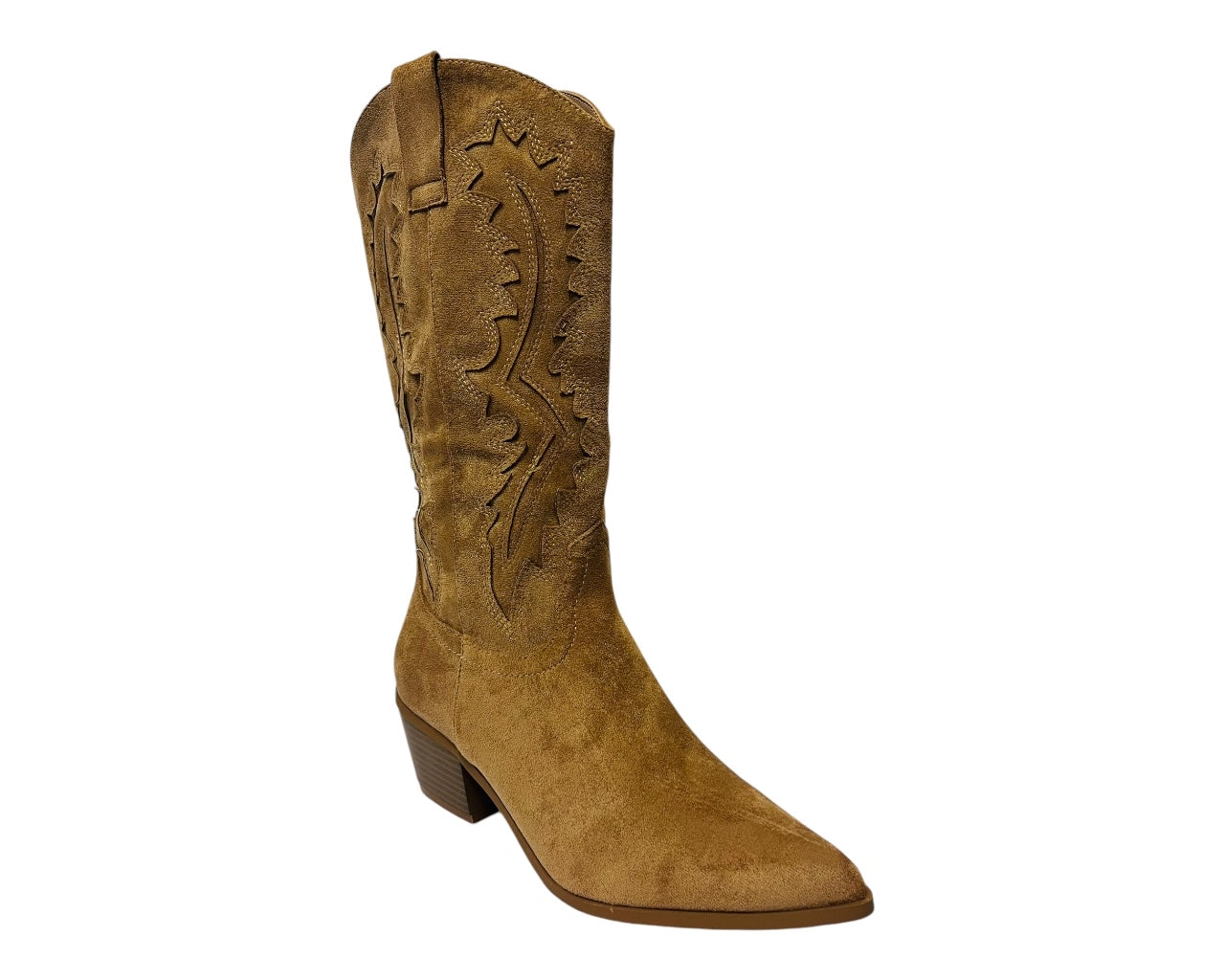 Women's Western Cowboy Embroidered Cowboy Mid Calf Boots