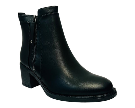 Women's Faux Leather Block Heel Ankle Boots