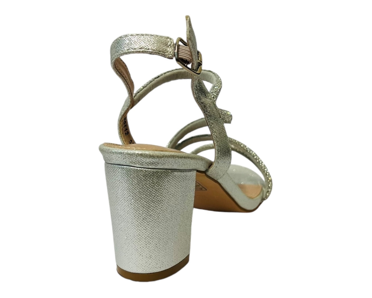 Women's Ankle Strap Glitter Block Heel Shoes