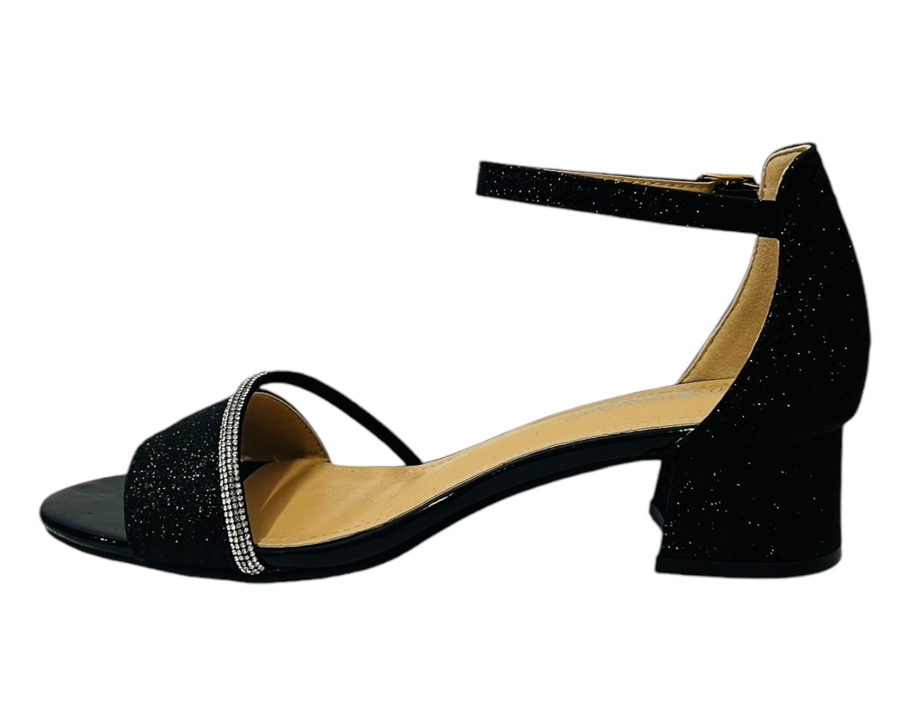 Ankle Strap Glitter Block 4.5CM Heel Shoes